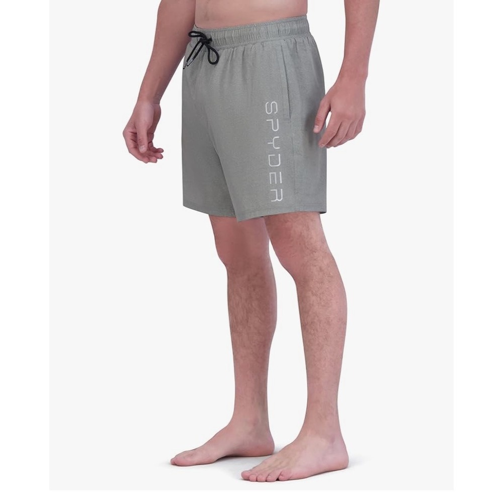 Spyder Swim‎ Trunks Men's Gray Elastic Waist Drawstring Pocket Shorts-XL
